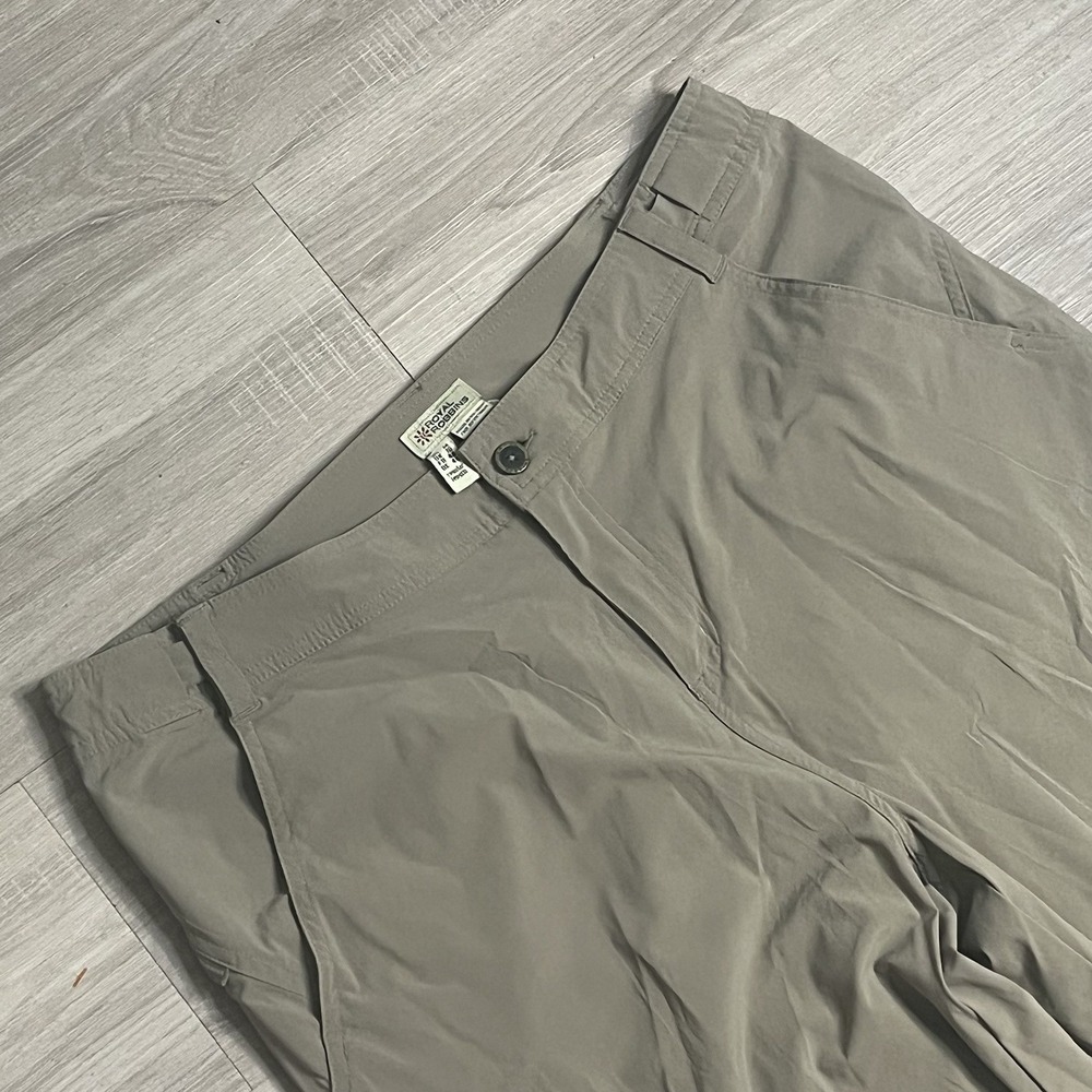 Royal Robbins Khaki Nylon Adjustable Cuff Hiking Outdoor Pants Womens 14